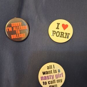 Set of Three Pinback Buttons